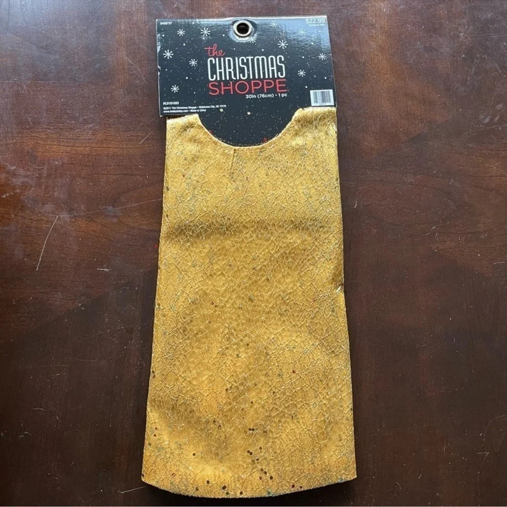 Gold Glitter 24” Christmas Tree Skirt​​​​